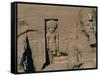 Egypt, Nubia, Abu Simbel, Great Temple of Ramses II, Facade, Niche with Statue of Sun God Ra-null-Framed Stretched Canvas