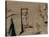 Egypt, Nubia, Abu Simbel, Great Temple of Ramses II, Facade, Niche with Statue of Sun God Ra-null-Stretched Canvas