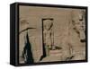 Egypt, Nubia, Abu Simbel, Great Temple of Ramses II, Facade, Niche with Statue of Sun God Ra-null-Framed Stretched Canvas