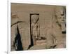 Egypt, Nubia, Abu Simbel, Great Temple of Ramses II, Facade, Niche with Statue of Sun God Ra-null-Framed Giclee Print