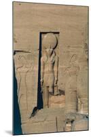 Egypt, Nubia, Abu Simbel, the Great Temple of Ramses II, Detail of the Façade-null-Mounted Premium Giclee Print