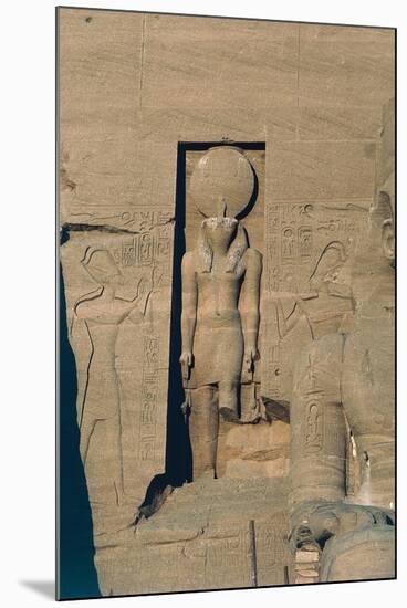 Egypt, Nubia, Abu Simbel, the Great Temple of Ramses II, Detail of the Façade-null-Mounted Premium Giclee Print