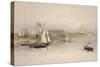 Egypt, Ruins of Luxor from River Nile Based on Drawing by David Roberts-null-Stretched Canvas