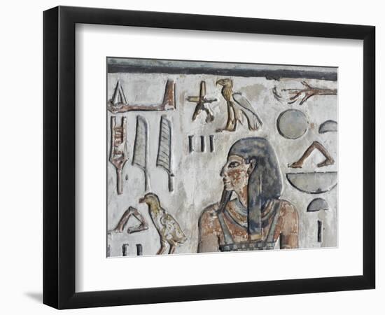 Egypt, Thebes, Luxor, Valley of the Kings, Close-Up of Mural Paintings-null-Framed Premium Giclee Print