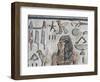 Egypt, Thebes, Luxor, Valley of the Kings, Close-Up of Mural Paintings-null-Framed Giclee Print