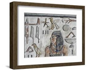 Egypt, Thebes, Luxor, Valley of the Kings, Close-Up of Mural Paintings-null-Framed Giclee Print