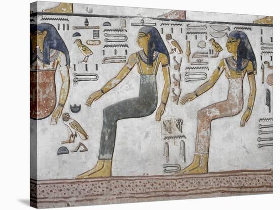 Egypt, Thebes, Luxor, Valley of the Kings, Close-Up of Mural Paintings-null-Stretched Canvas