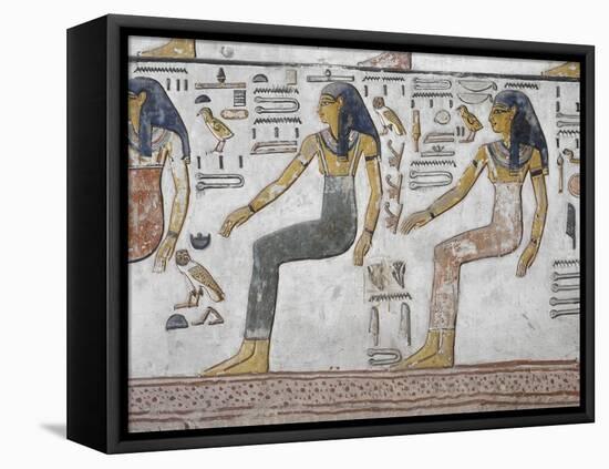 Egypt, Thebes, Luxor, Valley of the Kings, Close-Up of Mural Paintings-null-Framed Stretched Canvas