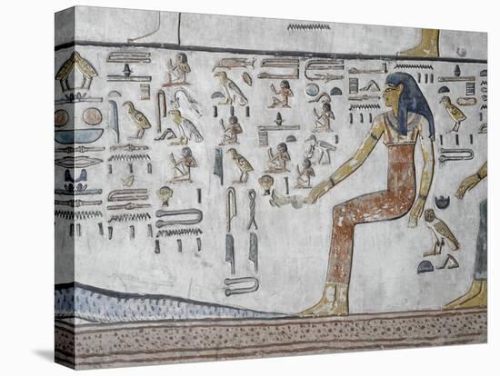 Egypt, Thebes, Luxor, Valley of the Kings, Close-Up of Mural Paintings-null-Stretched Canvas