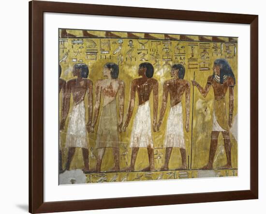Egypt, Thebes, Luxor, Valley of the Kings, Detail of Mural Paintings in Main Hall of Tomb of Seti I-null-Framed Giclee Print