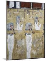 Egypt, Thebes, Luxor, Valley of the Kings, Detail of Mural Paintings in Main Hall of Tomb of Seti I-null-Mounted Giclee Print