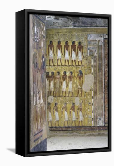 Egypt, Thebes, Luxor, Valley of the Kings, Main Hall of Tomb of Seti I Covered with Murals-null-Framed Stretched Canvas