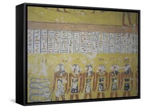 Egypt, Thebes, Luxor, Valley of the Kings, Mural Painting in Tomb of Ramses IV-null-Framed Stretched Canvas