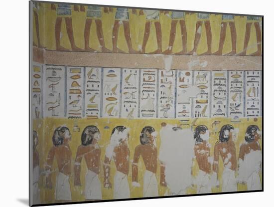 Egypt, Thebes, Luxor, Valley of the Kings, Mural Painting in Tomb of Ramses IV-null-Mounted Giclee Print