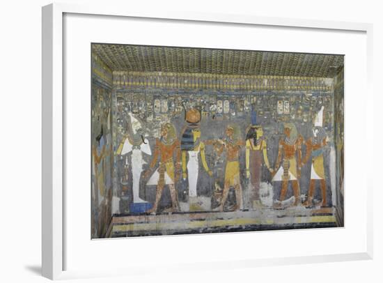 Egypt, Thebes, Luxor, Valley of the Kings, Mural Paintings, Burial Chamber, Tomb of Horemheb-null-Framed Giclee Print