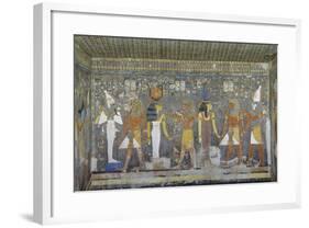 Egypt, Thebes, Luxor, Valley of the Kings, Mural Paintings, Burial Chamber, Tomb of Horemheb-null-Framed Giclee Print