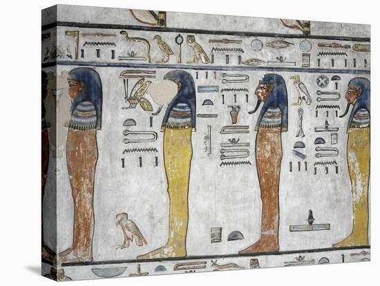 Egypt, Thebes, Luxor, Valley of the Kings, Mural Paintings, Side Chamber, Tomb of Seti I-null-Stretched Canvas