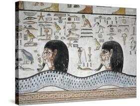 Egypt, Thebes, Luxor, Valley of the Kings, Mural Paintings, Side Chamber, Tomb of Seti I-null-Stretched Canvas