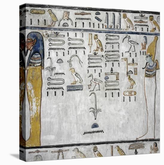 Egypt, Thebes, Luxor, Valley of the Kings, Mural Paintings, Side Chamber, Tomb of Seti I-null-Stretched Canvas