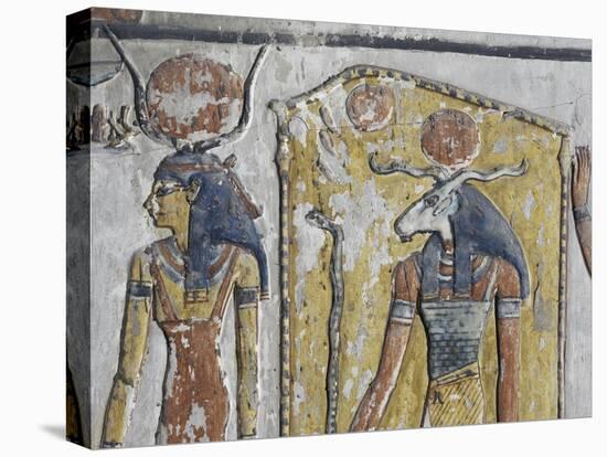 Egypt, Thebes, Luxor, Valley of the Kings, Mural Paintings, Side Chamber-null-Stretched Canvas