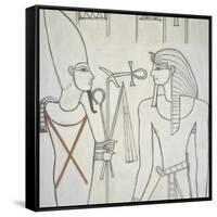 Egypt, Thebes, Luxor, Valley of the Kings, Tomb of Amenhotep II, Close Up of Osiris and Pharaoh-null-Framed Stretched Canvas