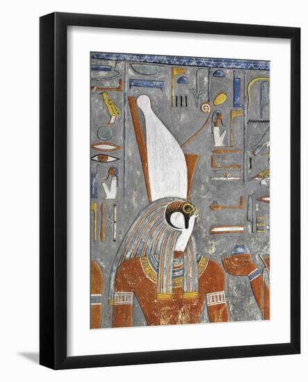 Egypt, Thebes, Luxor, Valley of the Kings, Tomb of Horemheb, Mural Painting of Harsiesis-null-Framed Giclee Print