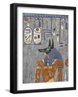 Egypt, Thebes, Luxor, Valley of the Kings, Tomb of Horemheb, Vestibule, Mural Paintings, Anubis-null-Framed Giclee Print