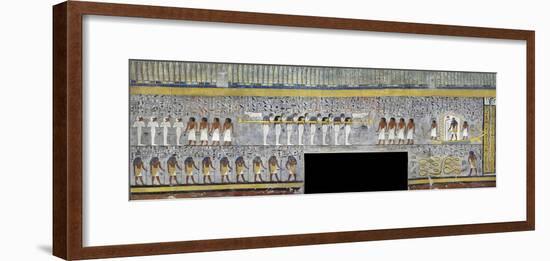 Egypt, Thebes, Luxor, Valley of the Kings, Tomb of Ramses I, Mural Painting of Ra in Solar Bark-null-Framed Giclee Print
