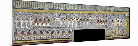 Egypt, Thebes, Luxor, Valley of the Kings, Tomb of Ramses I, Mural Painting of Ra in Solar Bark-null-Mounted Giclee Print