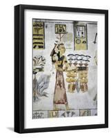 Egypt, Thebes, Luxor, Valley of the Kings, Tomb of Ramses III, Mural Painting of Ritual Offerings-null-Framed Giclee Print