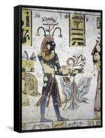 Egypt, Thebes, Luxor, Valley of the Kings, Tomb of Ramses III, Mural Painting of Ritual Offerings-null-Framed Stretched Canvas