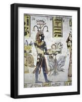 Egypt, Thebes, Luxor, Valley of the Kings, Tomb of Ramses III, Mural Painting of Ritual Offerings-null-Framed Giclee Print