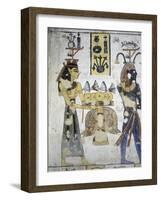 Egypt, Thebes, Luxor, Valley of the Kings, Tomb of Ramses III, Mural Painting of Ritual Offerings-null-Framed Giclee Print