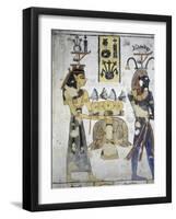 Egypt, Thebes, Luxor, Valley of the Kings, Tomb of Ramses III, Mural Painting of Ritual Offerings-null-Framed Giclee Print