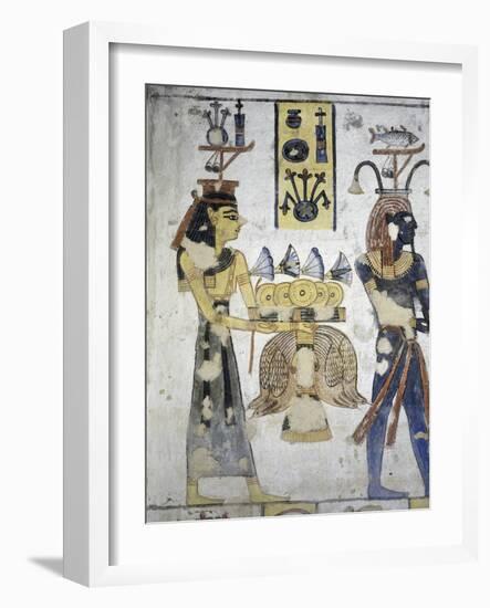 Egypt, Thebes, Luxor, Valley of the Kings, Tomb of Ramses III, Mural Painting of Ritual Offerings-null-Framed Giclee Print