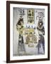 Egypt, Thebes, Luxor, Valley of the Kings, Tomb of Ramses III, Mural Painting of Ritual Offerings-null-Framed Giclee Print