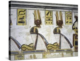 Egypt, Thebes, Luxor, Valley of the Kings, Tomb of Ramses III, Mural Painting of Serpent Kings-null-Stretched Canvas