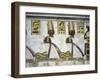 Egypt, Thebes, Luxor, Valley of the Kings, Tomb of Ramses III, Mural Painting of Serpent Kings-null-Framed Giclee Print