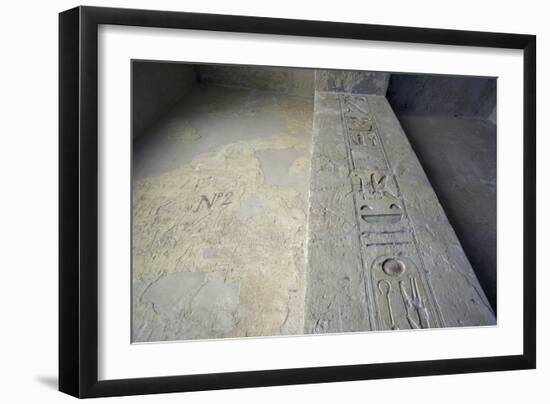 Egypt, Thebes, Luxor, Valley of the Kings, Tomb of Ramses IV, Graffiti on Wall in Corridor One-null-Framed Giclee Print