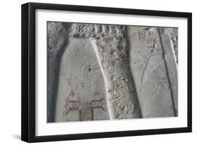 Egypt, Thebes, Luxor, Valley of the Kings, Tomb of Ramses IV, Graffiti on Wall in Corridor One-null-Framed Giclee Print