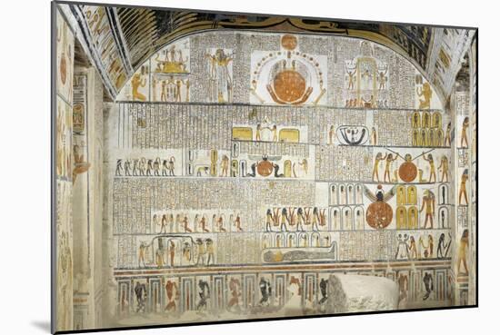 Egypt, Thebes, Luxor, Valley of the Kings, Tomb of Ramses VI, Mural Paintings-null-Mounted Giclee Print