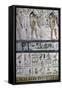 Egypt, Thebes, Luxor, Valley of the Kings, Tomb of Seti I, Graffiti on Mural Painting-null-Framed Stretched Canvas