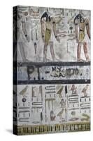Egypt, Thebes, Luxor, Valley of the Kings, Tomb of Seti I, Graffiti on Mural Painting-null-Stretched Canvas