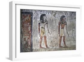 Egypt, Thebes, Luxor, Valley of the Kings, Tomb of Seti I, Mural Painting from Nineteenth Dynasty-null-Framed Giclee Print