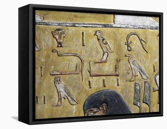 Egypt, Thebes, Luxor, Valley of the Kings, Tomb of Seti I, Mural Painting from Nineteenth Dynasty-null-Framed Stretched Canvas