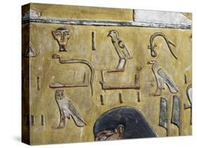 Egypt, Thebes, Luxor, Valley of the Kings, Tomb of Seti I, Mural Painting from Nineteenth Dynasty-null-Stretched Canvas