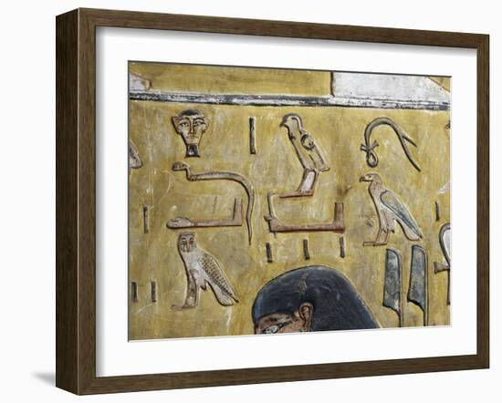 Egypt, Thebes, Luxor, Valley of the Kings, Tomb of Seti I, Mural Painting from Nineteenth Dynasty-null-Framed Giclee Print