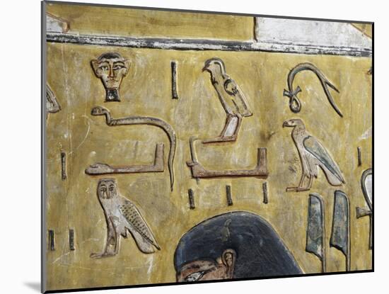 Egypt, Thebes, Luxor, Valley of the Kings, Tomb of Seti I, Mural Painting from Nineteenth Dynasty-null-Mounted Giclee Print