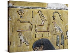 Egypt, Thebes, Luxor, Valley of the Kings, Tomb of Seti I, Mural Painting from Nineteenth Dynasty-null-Stretched Canvas