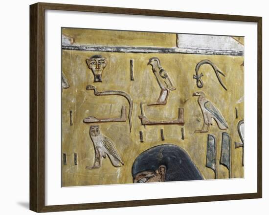 Egypt, Thebes, Luxor, Valley of the Kings, Tomb of Seti I, Mural Painting from Nineteenth Dynasty-null-Framed Giclee Print